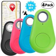 Camlinbo 4 Pack Smart GPS Tracker Key Finder Locator Wireless Anti Lost Alarm Sensor Device for Kids Dogs Car Wallet Pets Cats Motorcycles Luggage Smart Phone Selfie Shutter APP Control Com