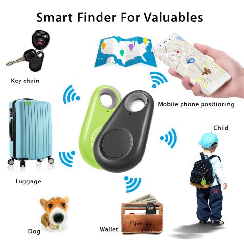  Camlinbo 4 Pack Smart GPS Tracker Key Finder Locator Wireless Anti Lost Alarm Sensor Device for Kids Dogs Car Wallet Pets Cats Motorcycles Luggage Smart Phone Selfie Shutter APP Control Com