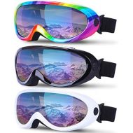 Camlinbo 3 Pack Ski Goggles Anti Fog Snowboard Snow Goggles for Kids Women Men Winter Sports Skiing, Skating, Motorcycling