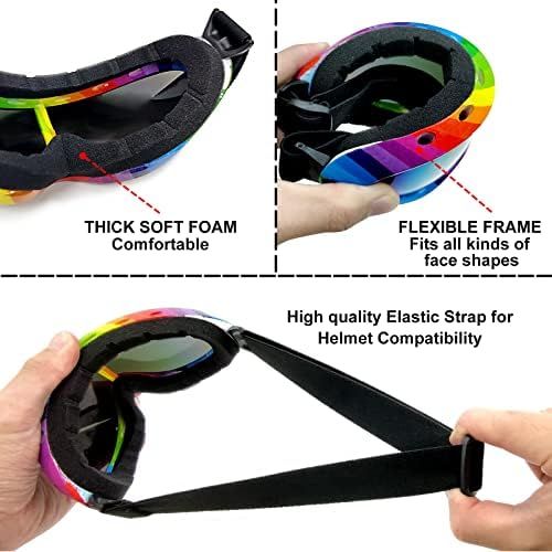  Camlinbo 3 Pack Ski Goggles Anti Fog Snowboard Snow Goggles for Kids Women Men Winter Sports Skiing, Skating, Motorcycling