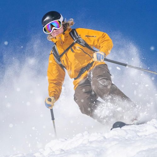  Camlinbo 3 Pack Ski Goggles Anti Fog Snowboard Snow Goggles for Kids Women Men Winter Sports Skiing, Skating, Motorcycling