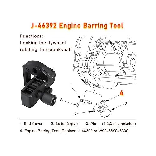  Camoo J-46392 Engine Barring Tool for Detroit Diesel DD13, DD15, DD16, MBE4000, MBE900 Alternative to W470589046300