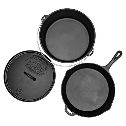  Camp Chef 25th Anniversary Cast Iron Set, 12 Dutch Oven und 12 Pfanne mit Deckel