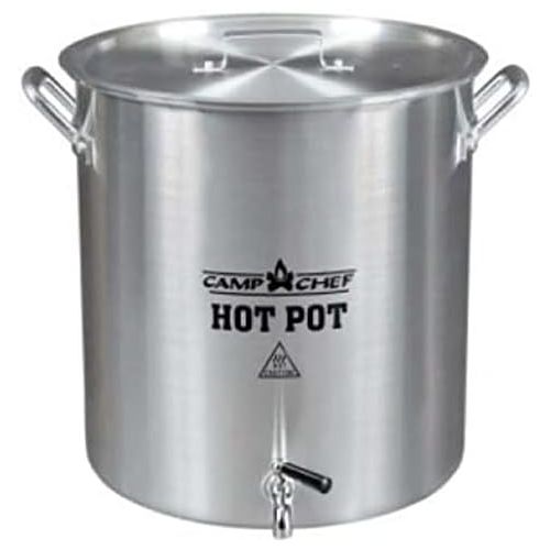  Camp Chef Aluminum Hot Water Pot, 32-Quart, Black/Stainless, HWP32A