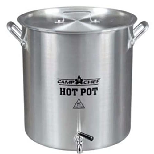  Camp Chef Aluminum Hot Water Pot, 32-Quart, Black/Stainless, HWP32A