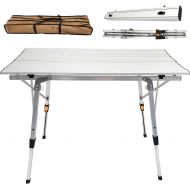 Camp Field Camping Table with Adjustable Legs for Beach, Backyards, BBQ, Party and Picnic Table … (A)