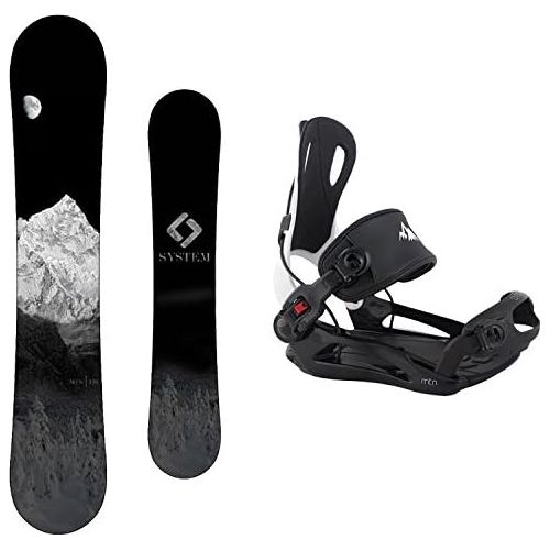  [아마존베스트]Camp Seven System MTN Snowboard and 2021 System MTN Rear Entry Step in Binding Mens Snowboard Package