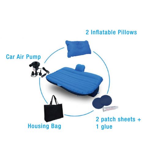  CampBuddy Heavy Duty Multi-functional Car SUV Inflatable Air Mattress Bed Back Seat Cushion With 2 Pillows and Pump For Travel Camping Beach Rest Tour Trip Park Lawn Picnic