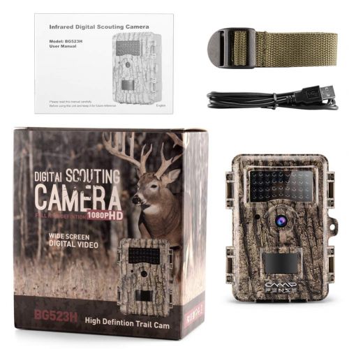  CampFENSE Hunting Trail Camera No Glow, IP67 Waterproof, 14MP 1080P 2.4 LCD, Trigger Time<0.3s, 940 NM IR Night Vision Rustproof for Hunters