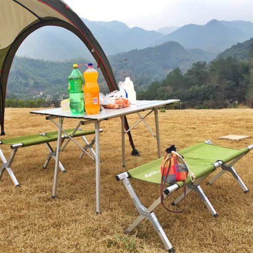  CampLand Aluminum Table Height Adjustable Folding Table Camping Outdoor Lightweight for Camping, Beach, Backyards, BBQ, Party