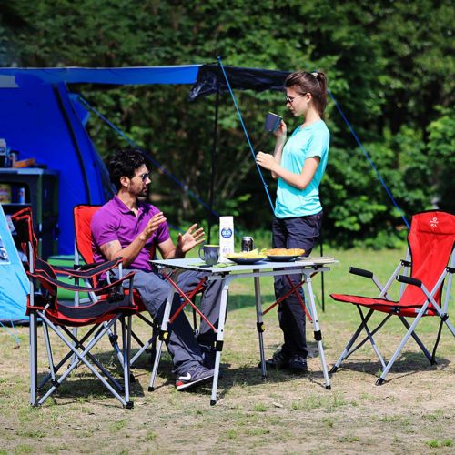  CampLand TFCFL Aluminum Folding Table Height Adjustable Outdoor Camping Table Lightweight for Camping, Beach, Backyards, BBQ, Party and Picnic