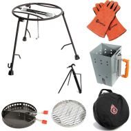 CampMaid Outdoor Cooking Set - Dutch Oven Tools Set - Charcoal Holder & Cast Iron Grill Accessories - Camping Grill Set - Outdoor Cooking Essentials - Camp Kitchen Equipment - (7 P