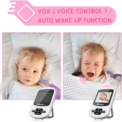  [아마존 핫딜] [아마존핫딜]Campark Baby Monitor with Camera Wireless Video Digital Cam with Infrared Night Vision 2-Way Talk 2.4 LCD 2.4GHz Temperature Sensor VOX 4 in 1 Connect and Lullabies