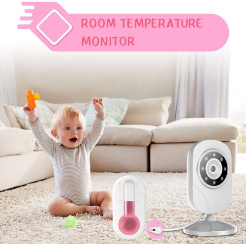  [아마존 핫딜] [아마존핫딜]Campark Baby Monitor with Camera Wireless Video Digital Cam with Infrared Night Vision 2-Way Talk 2.4 LCD 2.4GHz Temperature Sensor VOX 4 in 1 Connect and Lullabies