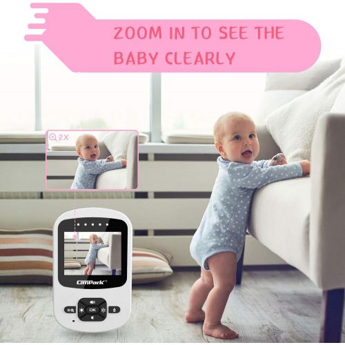  [아마존 핫딜] [아마존핫딜]Campark Baby Monitor with Camera Wireless Video Digital Cam with Infrared Night Vision 2-Way Talk 2.4 LCD 2.4GHz Temperature Sensor VOX 4 in 1 Connect and Lullabies