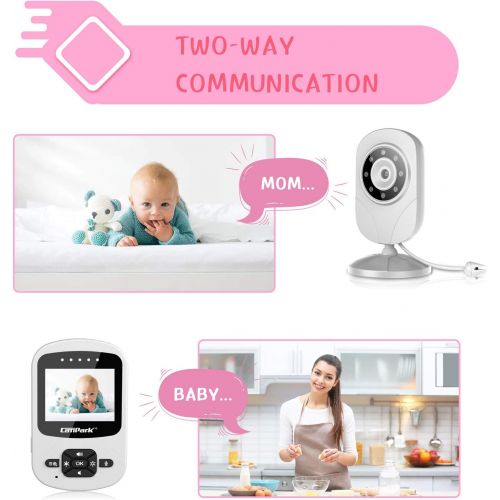  [아마존 핫딜] [아마존핫딜]Campark Baby Monitor with Camera Wireless Video Digital Cam with Infrared Night Vision 2-Way Talk 2.4 LCD 2.4GHz Temperature Sensor VOX 4 in 1 Connect and Lullabies