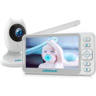 [아마존 핫딜] Campark Baby Monitor 4.3 inch Split Screen Video Baby Monitor with Camera and Audio, Smart Night Vision, Room Temperature, Two-Way Talk, 8 Lullabies and High Capacity Battery