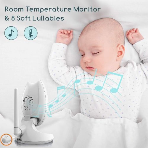  [아마존 핫딜] Campark Baby Monitor 4.3 inch Split Screen Video Baby Monitor with Camera and Audio, Smart Night Vision, Room Temperature, Two-Way Talk, 8 Lullabies and High Capacity Battery