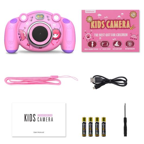  [아마존 핫딜]  [아마존핫딜]Campark Digital Kamera fuer Kinder HD Kinderkamera 2.0 Farbdisplay Mini Action Camcorder Camera, Spielzeug und Geschenk fuer Kinder (Q3/EU)