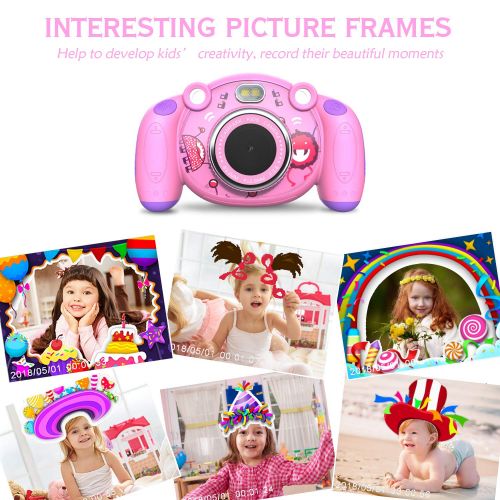  [아마존 핫딜]  [아마존핫딜]Campark Digital Kamera fuer Kinder HD Kinderkamera 2.0 Farbdisplay Mini Action Camcorder Camera, Spielzeug und Geschenk fuer Kinder (Q3/EU)