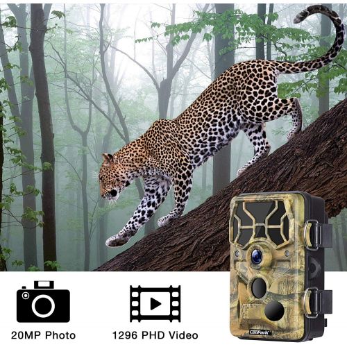  Campark Trail Camera-WiFi 20MP 1296P Hunting Game Camera with Night Vision Motion Activated for Outdoor Wildlife Monitoring Waterproof IP66