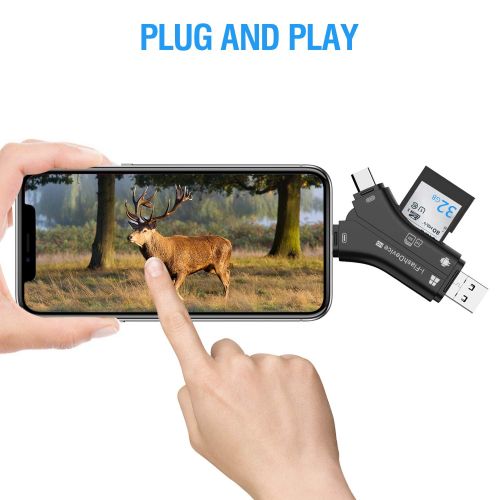  Campark Trail Camera Viewer Compatible with iPhone iPad Mac or Android, SD and Micro SD Memory Card Reader to View Wildlife Game Camera Hunting Photos or Videos on Smartphone