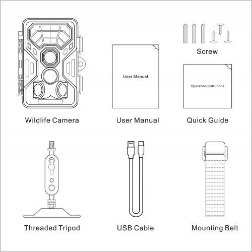  Campark Trail Game Cameras HD Waterproof Wildlife Deer Hunting Cams 120° Detecting Range Motion Activated Night Vision Infrared for Outdoor Field Nature Wild Scouting Home Security