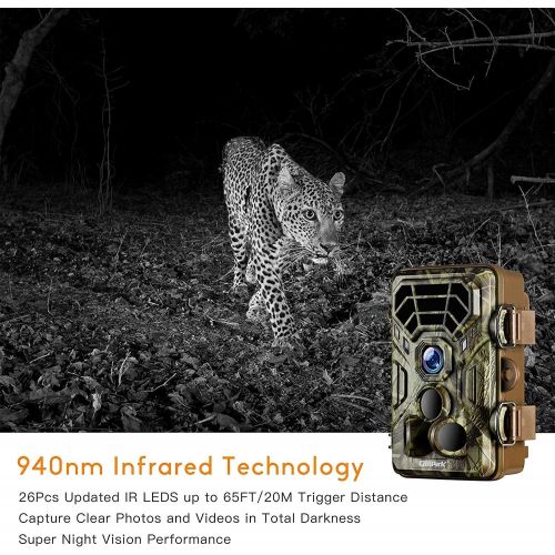  Campark Trail Game Cameras HD Waterproof Wildlife Deer Hunting Cams 120° Detecting Range Motion Activated Night Vision Infrared for Outdoor Field Nature Wild Scouting Home Security