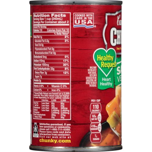  Campbells Chunky Healthy Request Savory Vegetables Soup, 18.8 oz. Can (Pack of 12)