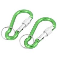 Camping Hiking Keyring Carabiner Clip Sping Snap Hook Karabiner Green 2pcs by Unique Bargains