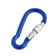 Camping Lockable Spring Loaded Dark Blue Aluminum Alloy Carabiner Hook Clasp by Unique Bargains