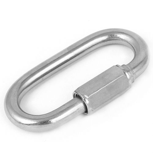  Camping Outdoor Screw Lock Carabiner Hook Clip Silver Tone 3.5mm Thickness by Unique Bargains