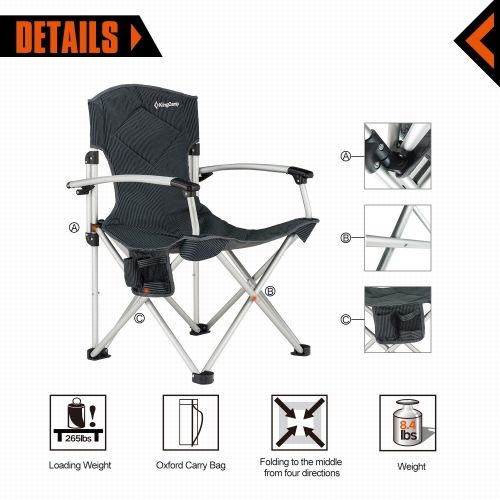  Camping Chair Foldable Oversize Portable Quad Light Weight Padded