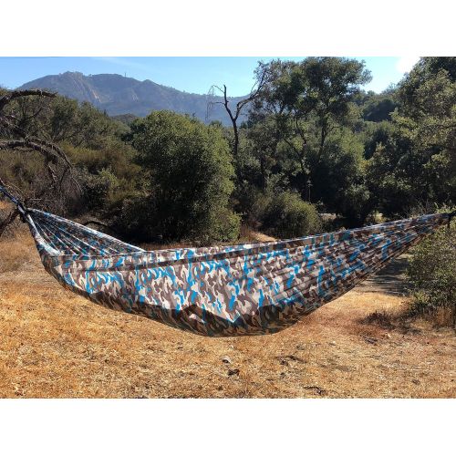  The Ultimate 3 in 1 Camo Camping Hammock RainFly Bundle with Fully Detachable Mosquito Net by Sun Society