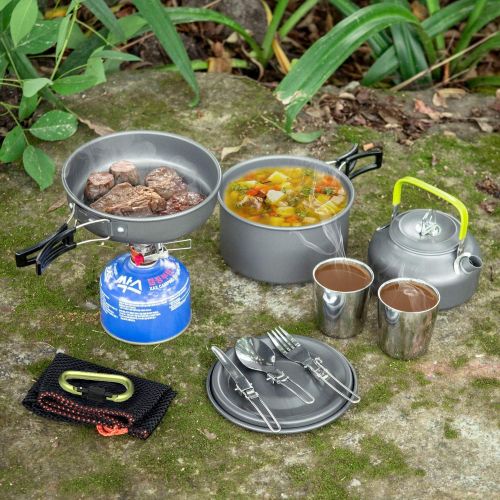  Camping Cooking Set Outdoor Camping Set, Hiking Cookware Backpacking Cooking Picnic Bowl Pot, Camping Cookware Mess Kit