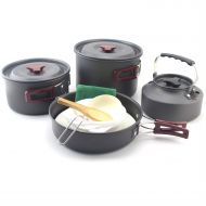 Camping Cooking Set Camping Cookware, Nonstick & Lightweight Cookware Set with Kettle Outdoor Camping Pans for 4-5People, Portable BBQ Picnic Cook Set