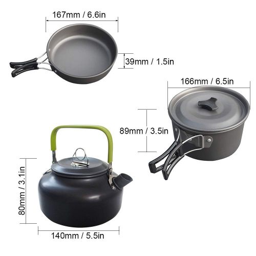  Camping Cooking Set Outdoor Camping Set, Hiking Cookware Backpacking Cooking Picnic Bowl Pot, Camping Cookware Mess Kit