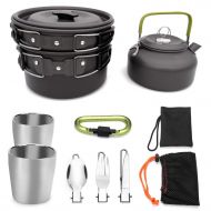 Camping Cooking Set Outdoor Camping Set, Hiking Cookware Backpacking Cooking Picnic Bowl Pot, Camping Cookware Mess Kit