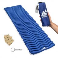 Camping Obsession Camping Mat Inflatable Sleeping Pad - Compact & Lightweight for Backpacking - Ultralight Air Mattress Engineered for Comfort  with 3 Repair Patches and Bonus Survival Whistle