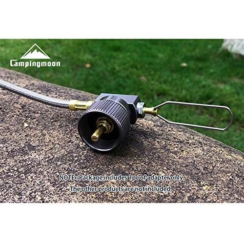 CAMPINGMOON 1pc/2pcs Set Camping Grill Gas Stove Adapter, Input: 16oz/1Lb Small Propane Canister, Output: EN417 Lindal Valve