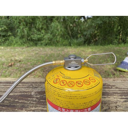 CAMPINGMOON Camping Grill Propane Gas Stove Adapter with Extend Hose(41/105cm), Input: EN417 Lindal Valve Canister, Output: Propane Gas Stove Z29-105
