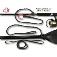 [아마존베스트]Campingandkayaking Made in The USA! NO Hook & Loop to Fail! Paddle Leash with a 2 Rod Leash Set, 3 Black Leashes Total Plus 1 Carabiner.