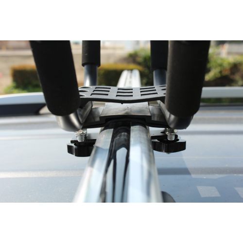  FOXCID Ediors 2 Pairs Universal J-bar Shape Steel Kayak Canoe Paddle Surf Snow Board Carrier Roof Rack Car Top Mount