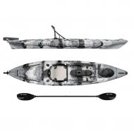 Campingandkayaking Vibe Kayaks Sea Ghost 130 13 Foot Angler Sit On Top Fishing Kayak with Adjustable Hero Comfort Seat and Transducer Port and Rod Holders and Storage and Rudder System Included