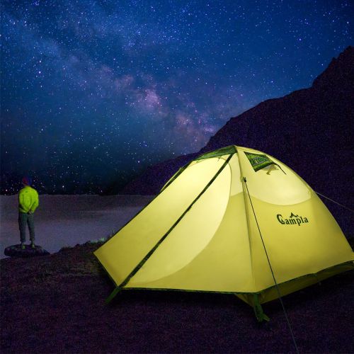  Campla Tent Camping Outdoors,Backpacking Tents LED Fit 2 3 Person 3 Season Lightweight Waterproof Tent Family Mountaineering Hiking Traveling Easy Set-Up Carrying Bag