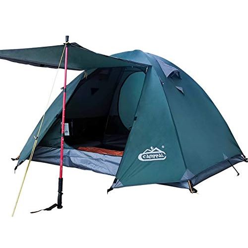  Camppal 2-3 Persons 4 Seasons Freestanding Backpacking Tent with Wind/Rain/Storm/Snow/Waterproof, Double Layers, Double Doors, Front Vestibule, Roomy Space Fits for Outdoor Camping