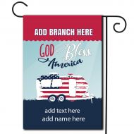 Campsiteflags Personalized Military RV Camping Flag God Bless America