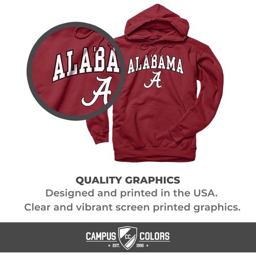  Campus Colors NCAA Adult Arch & Logo Gameday Hooded Sweatshirt