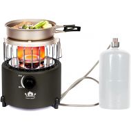 Campy Gear Chubby 2 in 1 Portable Propane Heater & Stove with Hose and Pot, Outdoor Camping Gas Stove Camp Tent Heater for Ice Fishing Backpacking Hiking Hunting Survival Emergency