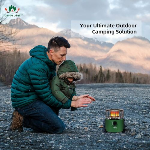  Campy Gear Chubby 2 in 1 Portable Propane Heater & Stove, Outdoor Camping Gas Stove Camp Garage Tent Heater for Ice Fishing Backpacking Hiking Hunting Survival Emergency (Green, CG
